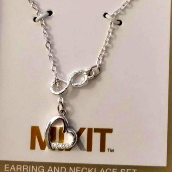 Jewelry - Mixit heart infinity sensitive ears Necklace & earrings set